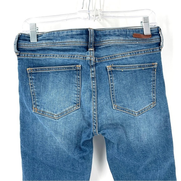 Anthropologie Pilcro Blue Mid-Rise Raw Hem Slim Straight Crop Ankle Jean Pants - Picture 8 of 12